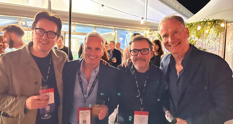 Global heads of Fremantle at its cocktail, based on the new drama ‘Costiera’: Jamie Lynn, EVP coproduction and distribution, Bob McCourt, COO, Toby Prosser, global marketing director, and Jens Richter, CEO